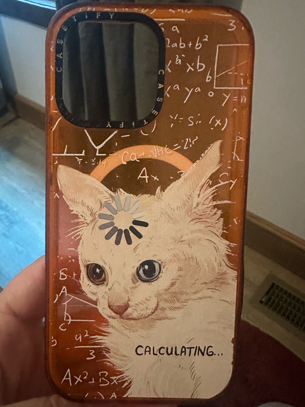 CASETiFY iPhone 14 Pro Max Case - Cat "Calculating" Design